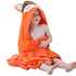 MICHLEY Animal Hooded Baby Towel Washcloth - Premium Cotton Bathrobe for Girls Boys 0-6T (Fox)