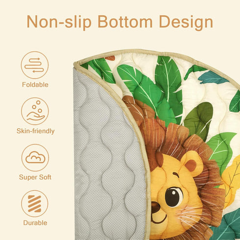 Tummy 40 40 Baby Round Play Mat, Premium Thicker Foam Baby Mat for Floor, Time Foldable Baby Foam Play mat for Babies