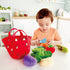 Hape Toddler Vegetable Basket, Soft Grocery Food Playset with Cabbage, Bean Pod, Carrot, and More