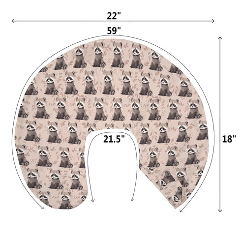 Vintage Raccoon Boho Leaves Baby Nursing Pillow Covers for Boy Girl Cute Raccoons Nursing Pillowcase for Breastfeeding