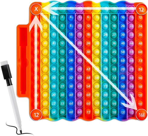 EK-Memory-fish e3 12x12 Multiplication Table Game Pop Fidget Learning Toy Educational Math Game Board with Marker