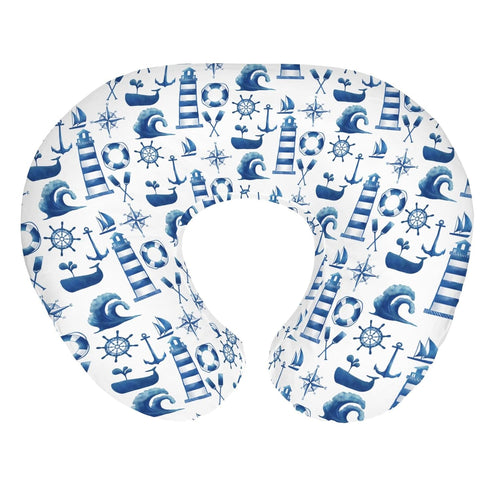Navy White Nautical Marine Baby Nursing Pillow Covers for Boy Girl Lighthouse