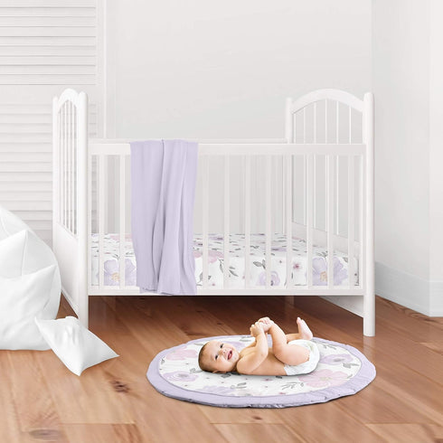 Tummy Sweet Jojo Designs Lavender Purple, Pink, Grey and White Shabby Chic Playmat Time Baby and Infant Play Mat