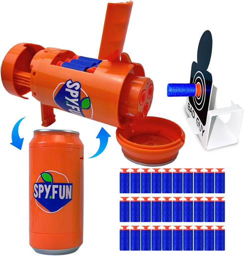 AGM MASTECH Transforming Soda Can Toy Gun, Shoots Soft Foam Darts, Ideal Gift for Boys and Girls, Indoor Outdoor Play