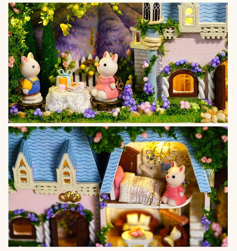 MAGQOO 3D Wooden Dollhouse Miniature DIY Kit with Furniture, 1:24 Box Theater Kit (Pack of 3)