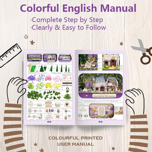 MAGQOO 3D Wooden Dollhouse Miniature DIY Kit with Furniture, 1:24 Box Theater Kit (Pack of 3)