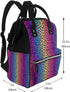 TZTTZT Backpack, Mommy Bright Leopard Rainbow Print Diaper Bag Toddler Baby Girl Boy Diaper Bag for Mom Dad, Bags