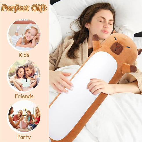 Animal,33.5 Large Capybara Stuffed Long Capybara Plush,Cute Plushies Animal Body Pillow,Kawaii Big Plush Toy Animals