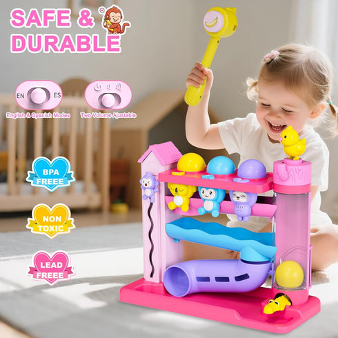 VOILBTOY 1-2 12-18 1-3,Birthday 1+ Musical Toy for Year Old Girls,Educational Baby Toys Months,Ball Drop Toy
