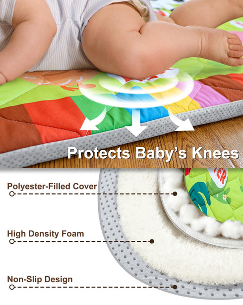 50x50, Foam Baby Play Mat Removable and Machine Washable Cover, Thicken Cushioning Playmat and Perfect for Playpen