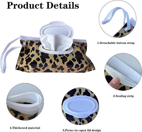 Denlydom Baby Wipe Dispenser, Portable Baby Wipe Holder Refillable Wet Wipes Container for outdoor Reusable Travel Baby