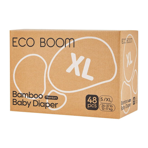 ECO BOOM Diapers, Bamboo Viscose Disposable Nappies for Infant, Size 5, 26 to 37lb (X-Large - 48 Count)