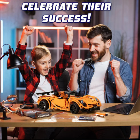 WISEPLAY STEM Kits for Kids Age 8-10 - 421 pcs RC Car Kits to Build, Engineering Toys for Ages 8-12