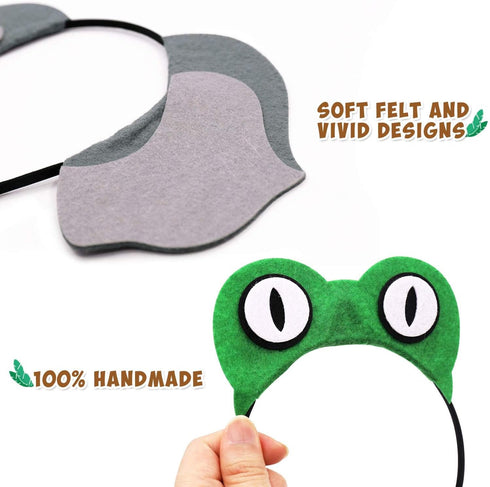 12pcs Jungle Animal Safari Headbands with Animal Hair Hoops, Photo Booth Props, Party Favors for Kids