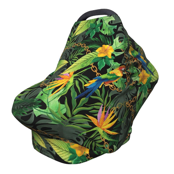 Schgap Flowers Macaw Car Seat Covers for Baby, Nursing Cover Breastfeeding Baby Carrier