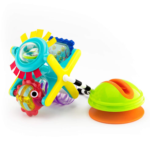 2-in-1 6+ Sassy Fishy Fascination Station Suction Cup High Chair Toy, Developmental Tray Toy for Early Learning, Ages
