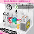 57 PCS Kitchen Playset for Girls - 5-in-1 Toddler Mini Kitchen with Realistic Lights & Sounds, Pink