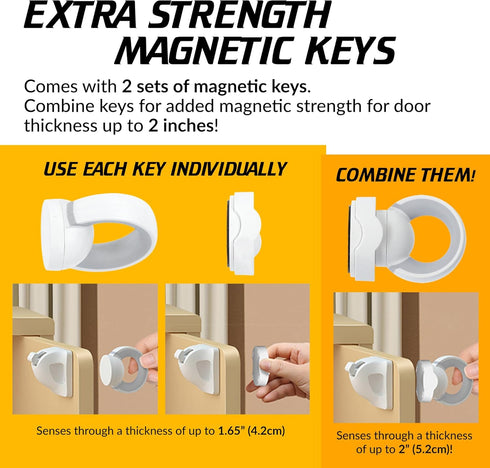 UPGRADED LICYFERN Magnetic Cabinet Locks (8 Locks & 2 Keys) - Invisible Baby Proofing Child Safety Lock, Easy to Install
