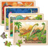 OGYZW Puzzles for Kids Ages 4-6, Dinosaur Wooden Puzzles, 4 Packs 24 Pieces