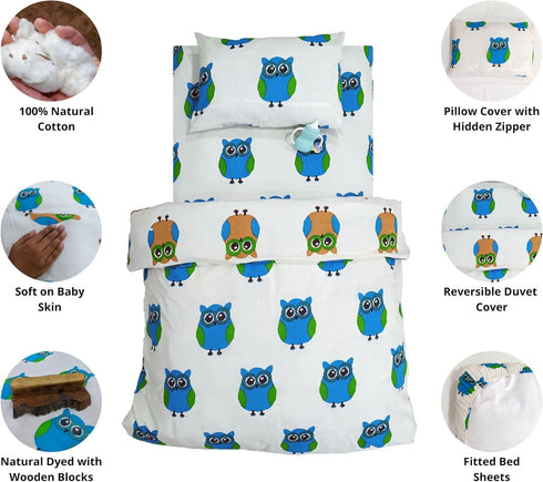 Set 3 Trade Star Beautiful Baby Crib Bedding with Yard Super Soft Natural Dies Fabric for Baby Room Decor