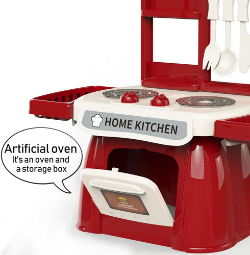 Set Set,Kids PlaysetPlay Set) Kitchen for Toddler with Sound and LightPretend Cooking Food Kitchen Sink with Running
