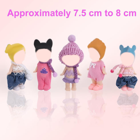 Goktvai 6 Sets 7.62cm/3 Inches, Set Doll Clothes for Adorable Mini Clothes Funny Doll Outfits Costume Accessories