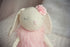 Lilly The Bunny, Beautiful Cream Cotton Linen Plush Doll with Floppy Ears, Authentic Pink Ballerina Tutu, Cuddly Fur Top