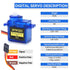 10 Pcs SG90 9G Micro Servo Motor Kit for RC Control - Robot Arm/Hand, Helicopter, Airplane, Car, Boat with Cable