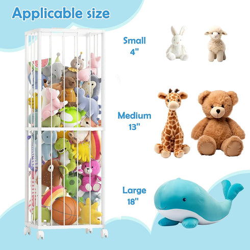 61 17 12.6 Fixwal Stuffed Animal Storage Zoo Metal Tube Extra Large Plushies Storage Stuffed Animals Holder Kids Toy