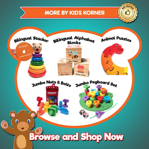 Counting Set 60 2 Deluxe & Sorting Bears Game - Montessori Fine Motor Learning Jumbo Toys with Stacking Cups, Preschool