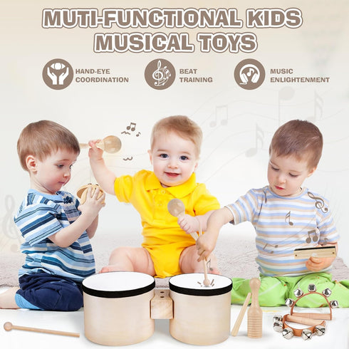 Set 2 3 2-4, 3 4 2 3 4 5 6 Vanplay Kids Drum - Toys for Year Old Boy Gifts, Musical Instruments for Toddler Birthday