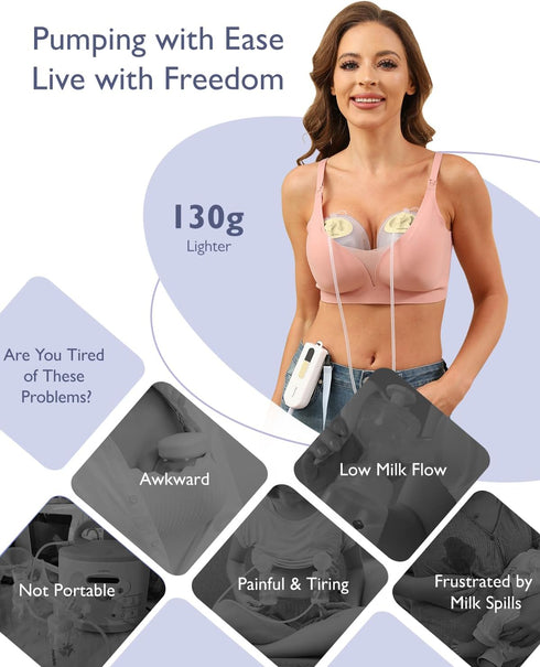 K3 1800mAh 3 9 Portable,15-24mm Breast Pump Hands Free Updated, Wearable Breastfeeding Pump with Soft Double-Seal