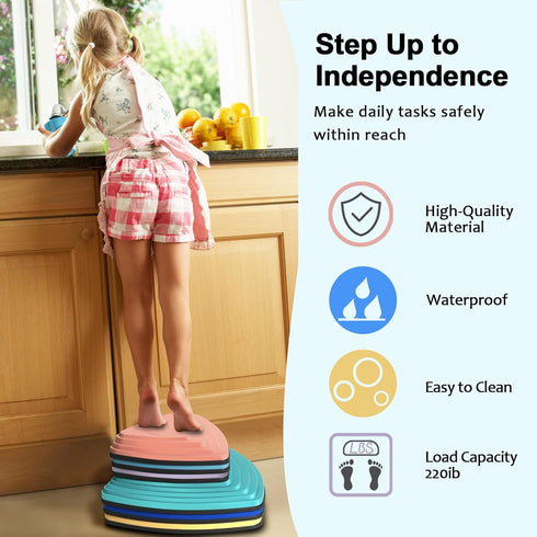 Non-Slip Stepping Stones for Kids, 6 Pcs Macaron Balance River Stones for Indoor & Outdoor Obstacle Courses, Sensory