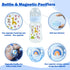 Set 3 SCOM Reborn Baby Doll Accessories - Rainbow Transparent Magnetic Pacifiers & Removable Reusable Baby Doll Bottles