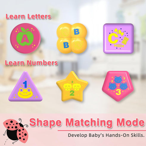Coqin 6-12 0-3-6 7 8 9 10 12-18 Matching,Tummy Baby Crawling Toys Months,Musical Ladybug Crawling Toy for Infants