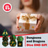 LUCKY-M Turtle DND Dice Set - 7PCS Cat Eye Stone D&D Dice for RPG and MTG Accessories (PC-Green)