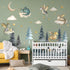 Dragon Wall Stickers,Peel and Stick Colorful Flying Dragon,White Clouds, Stars.Tree Self-Adhesive MuralRemovable Wall
