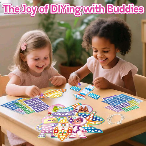 10 Sets 720+ 3-8 iGetooy DIY Mosaic Stickers for Kids, Space Art Craft Kit with Stickers, Travel Toys for Kids