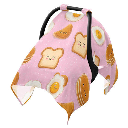 Mazeann Breakfast Cute Food Pinks Car Seat Cover Baby Breathable Soft Infant Carseat