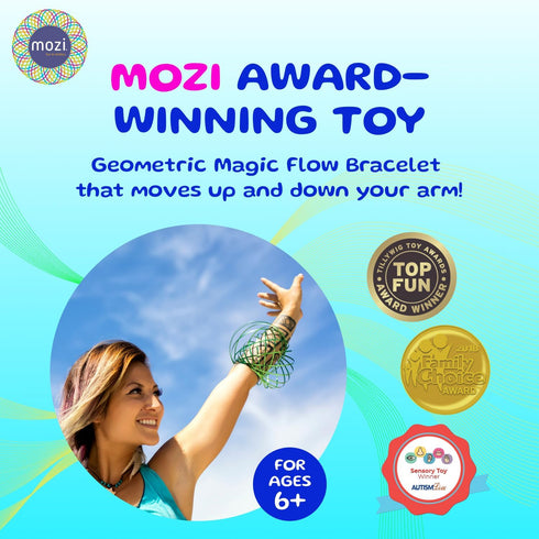Mozi 3D Geometric Magic Flow Bracelet - Easy to Use - Bracelet Spiral Toy, Spinning Bracelet Spiral for Children