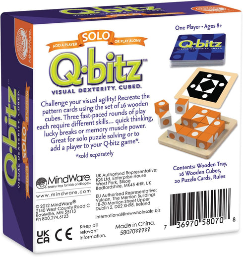 Q-bitz Solo Game in Vibrant Orange