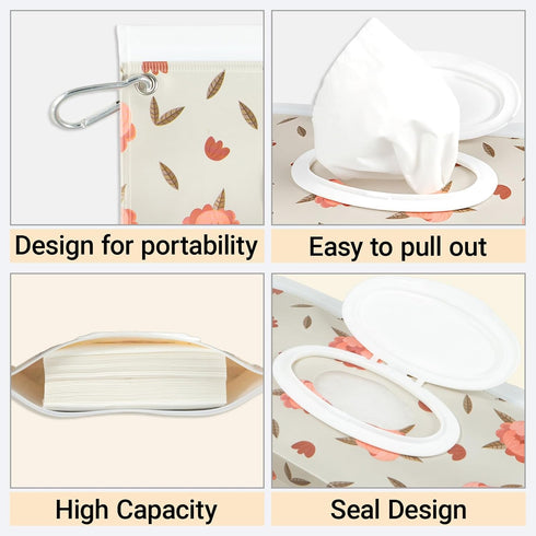 LOYMOK 3 Pack Baby Wipes Dispenser,Portable Refillable Wipe Holder Perfect for Travel and Home Use, On The Go Wipe