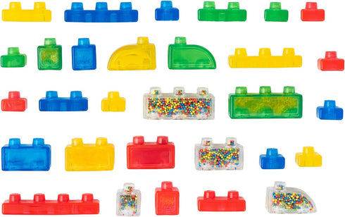 2-in-1 30 2+ Jelly Blox Stash 'N Stack Storage Case with Blocks | Toddler & Preschool Building Blocks Kids Can Squeeze