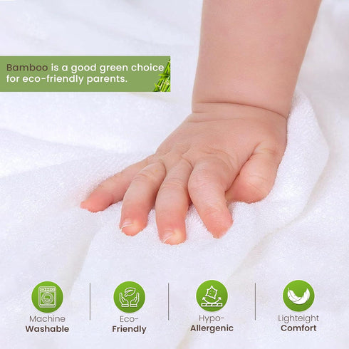 1 (30x30 inches) 1 (10x10 inches) Cozy Set Organic Bamboo Hooded Baby Towels with Washcloths Hooded Towel & Washcloth