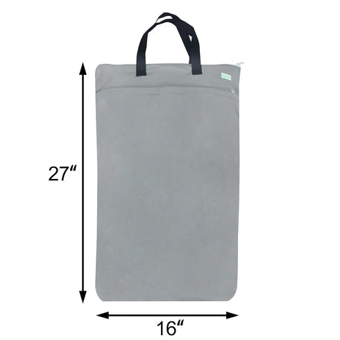 wegreeco Reusable Hanging Wet Dry Cloth Diaper Bag - Stylish Grey Design