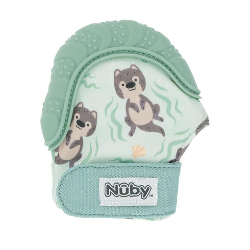 Nuby Happy Hands Silicone Teething Mitten for Babies - Soft Silicone Massaging