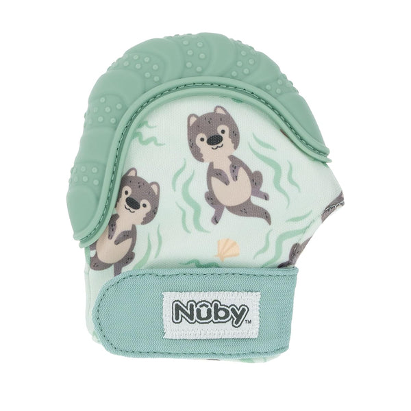 Nuby Happy Hands Silicone Teething Mitten for Babies - Soft Silicone Massaging