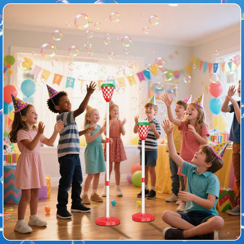 MLDKA Bubble Machine for Kids, Garden Lamp Bubble Toy with Colorful Lighting and Music for Toddlers, Rechargable