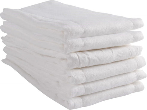 Prefold Cloth Diapers - Premium Cotton, Fasoar 3 Ply Washable Diaper Covers for Babies to Toddlers, 6 Count