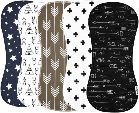 5-Pack 2 1 Dodo Babies Baby Burp Cloths - Soft Absorbent & Neutral Burp Cloths - Contoured Shoulder Fit & Baby Boy